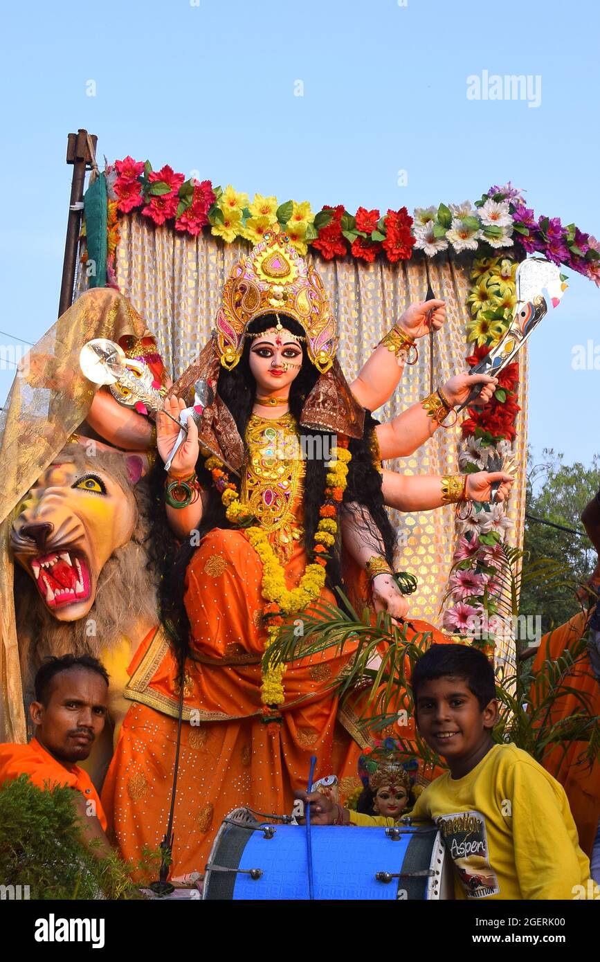 09-10-2019, Dewas, Madhya Pradesh, India. Background Durga Puja ...