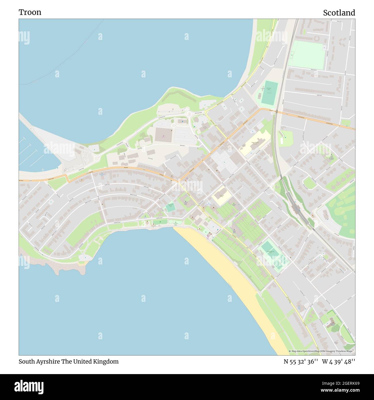 Map Of Troon Scotland Troon, South Ayrshire, United Kingdom, Scotland, N 55 32' 36'', W 4 39'  48'', Map, Timeless Map Published In 2021. Travelers, Explorers And  Adventurers Like Florence Nightingale, David Livingstone, Ernest  Shackleton, Lewis