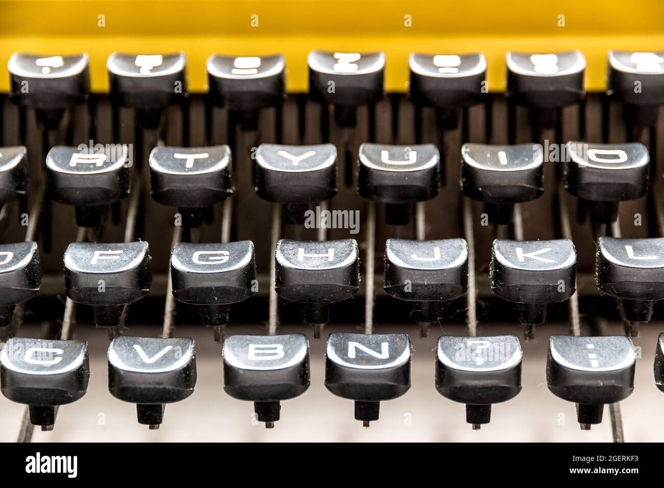 Close up of a Vintage typewriter keyboard, macro shot Stock Photo