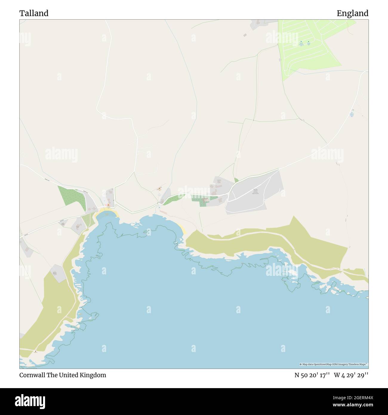 Talland Bay Cornwall Map Talland, Cornwall, United Kingdom, England, N 50 20' 17'', W 4 29' 29'', Map,  Timeless Map Published In 2021. Travelers, Explorers And Adventurers Like  Florence Nightingale, David Livingstone, Ernest Shackleton, Lewis And