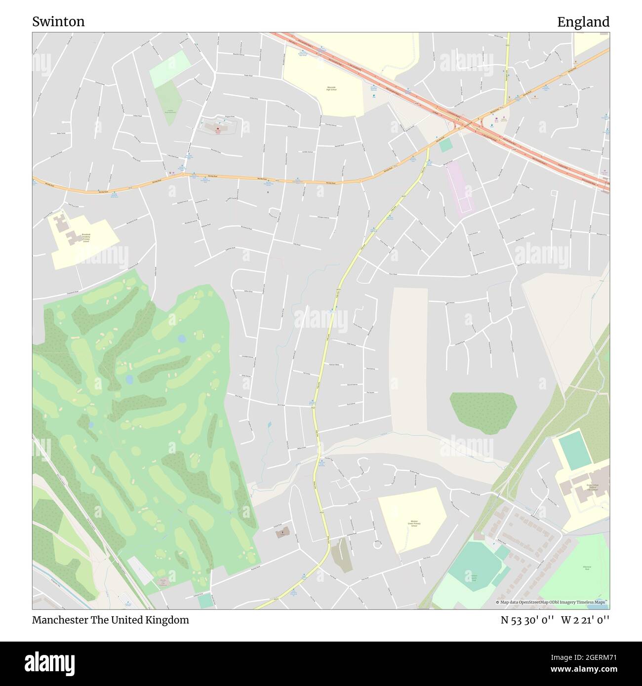 Map Of Swinton Manchester Swinton, Manchester, United Kingdom, England, N 53 30' 0'', W 2 21' 0'', Map,  Timeless Map Published In 2021. Travelers, Explorers And Adventurers Like  Florence Nightingale, David Livingstone, Ernest Shackleton, Lewis And