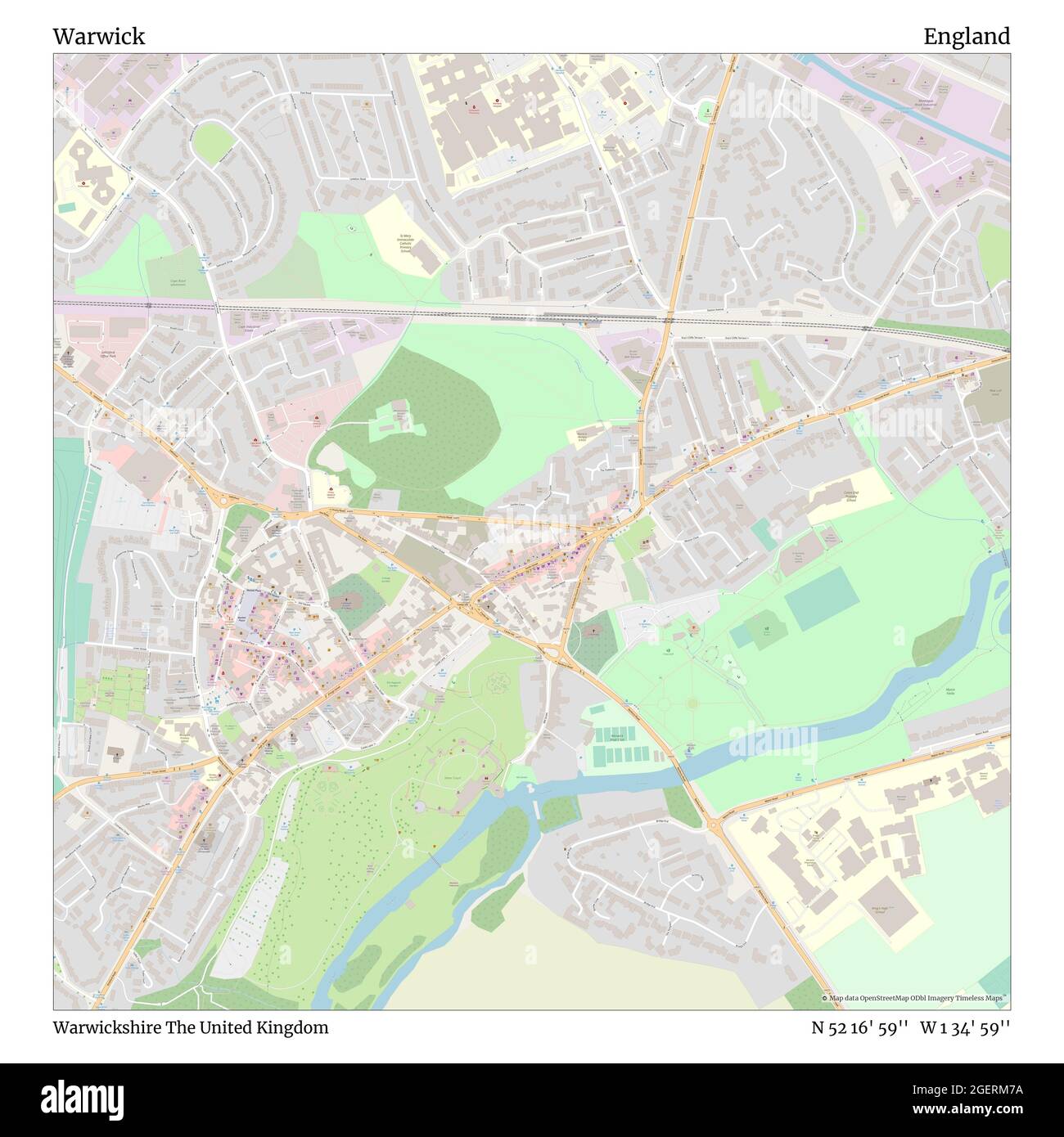 Warwick warwickshire england map Cut Out Stock Images & Pictures Alamy