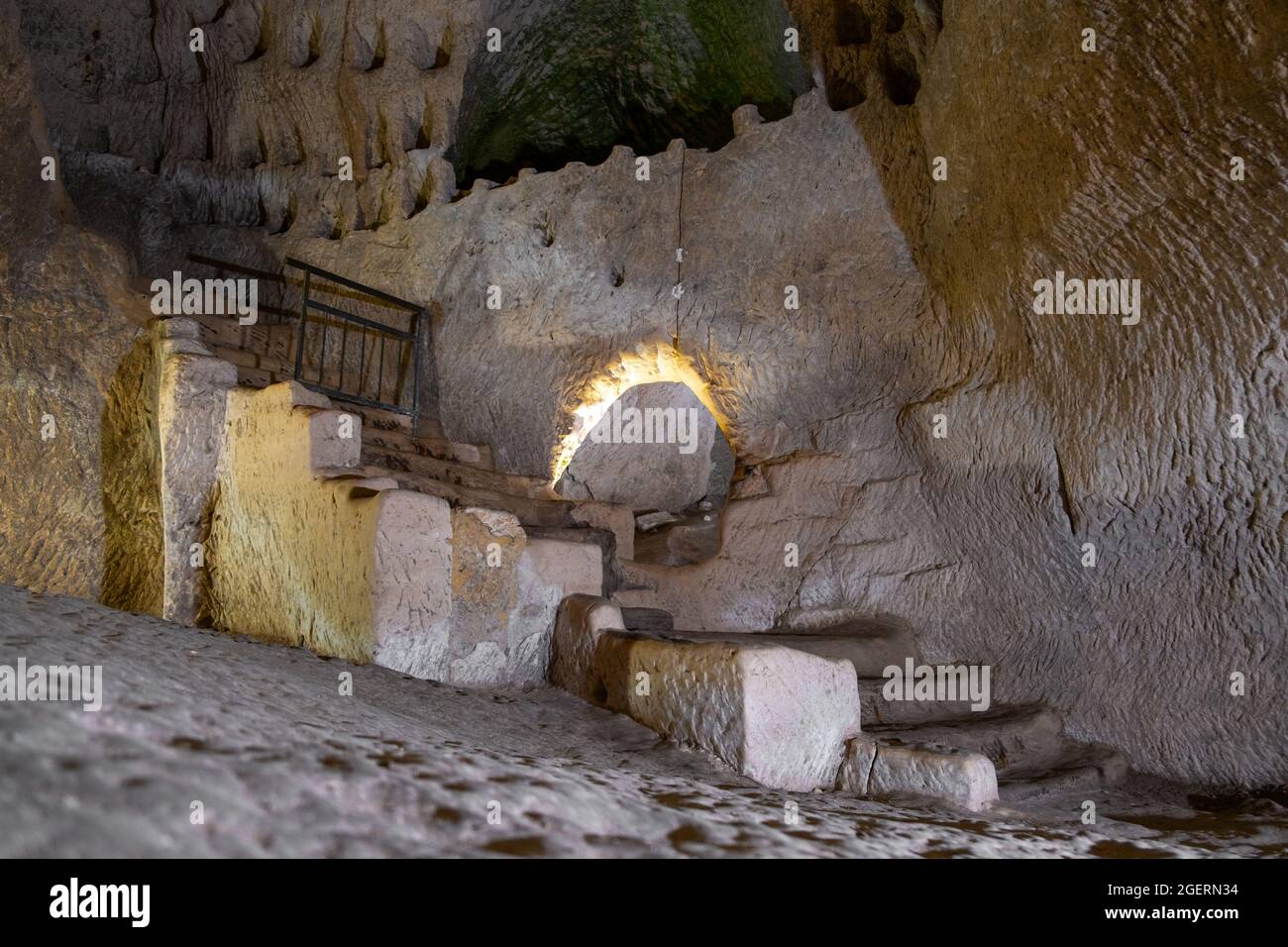 ancient oil-pressing caves in beit guvrin park Stock Photo