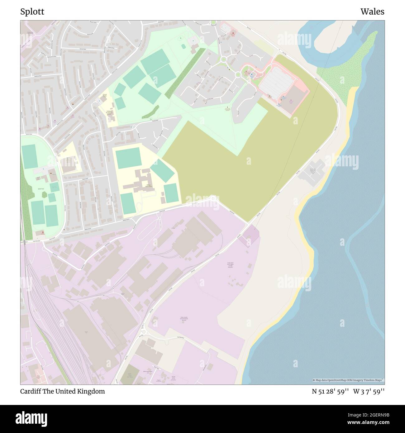 Map Of Splott Cardiff Splott, Cardiff, United Kingdom, Wales, N 51 28' 59'', W 3 7' 59'', Map,  Timeless Map Published In 2021. Travelers, Explorers And Adventurers Like  Florence Nightingale, David Livingstone, Ernest Shackleton, Lewis And