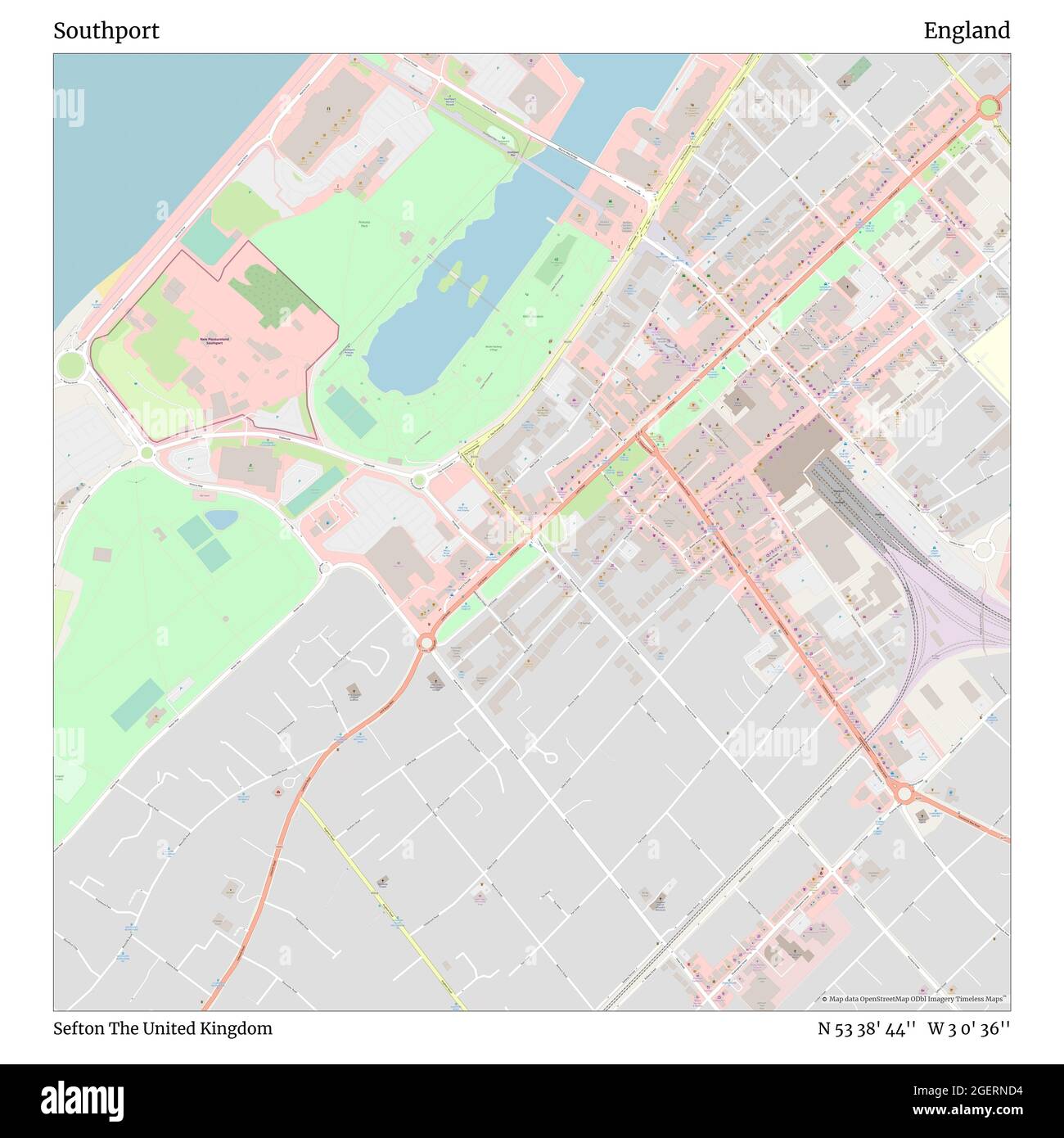 Map Of Southport And Surrounding Areas Map Of Southport High Resolution Stock Photography And Images - Alamy