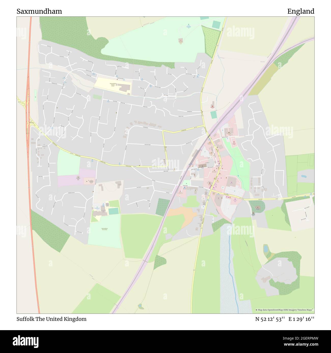 Map of saxmundham Cut Out Stock Images & Pictures Alamy