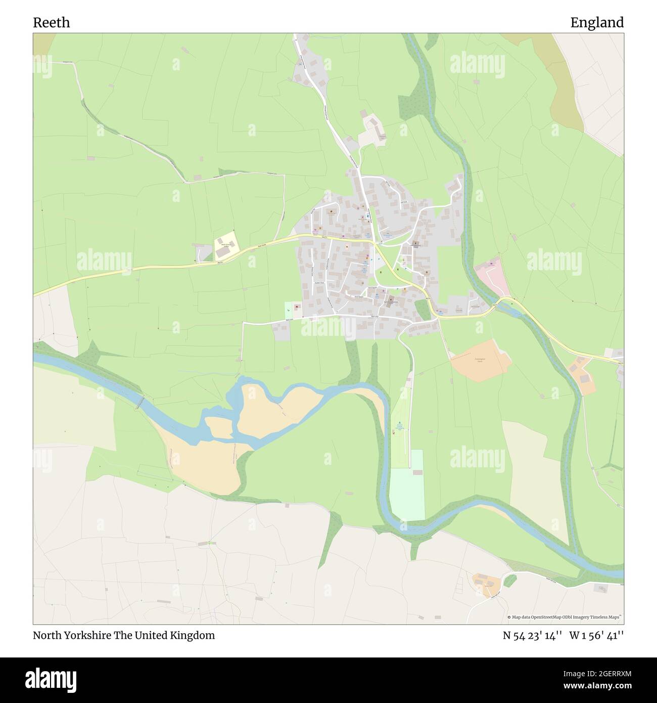 Map Of Reeth North Yorkshire Reeth Yorkshire Road Cut Out Stock Images & Pictures - Alamy