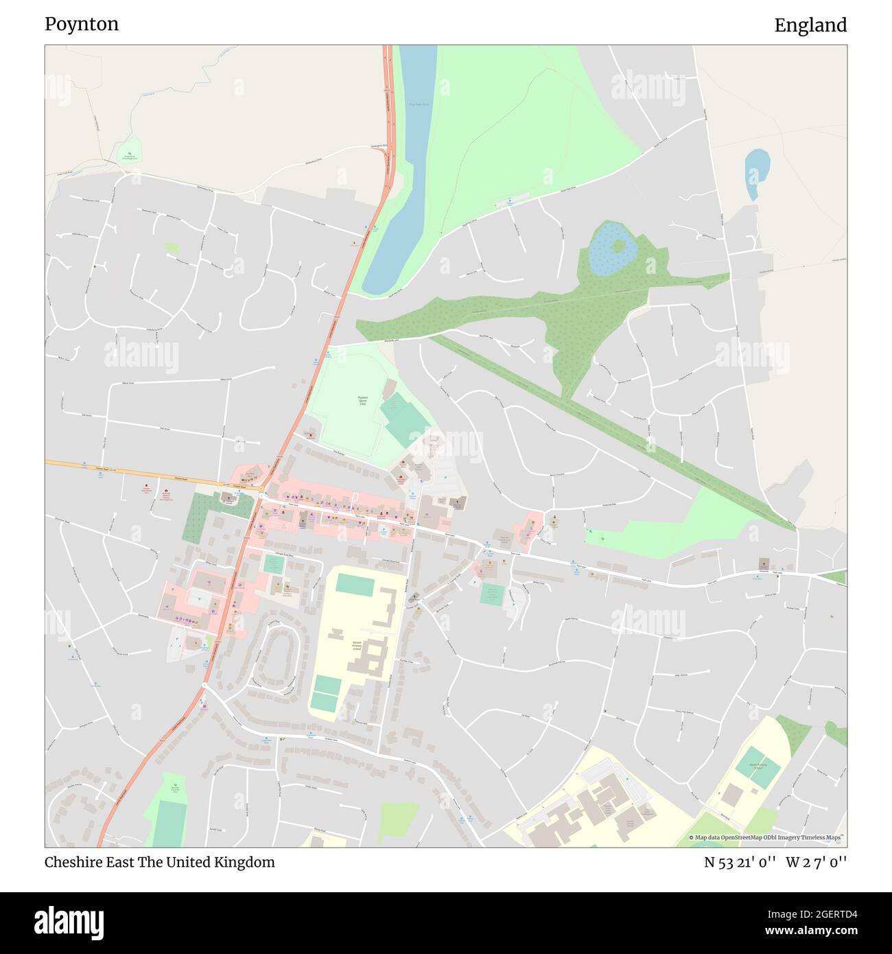 Map Of Poynton Cheshire Poynton, Cheshire East, United Kingdom, England, N 53 21' 0'', W 2 7' 0'',  Map, Timeless Map Published In 2021. Travelers, Explorers And Adventurers  Like Florence Nightingale, David Livingstone, Ernest Shackleton, Lewis