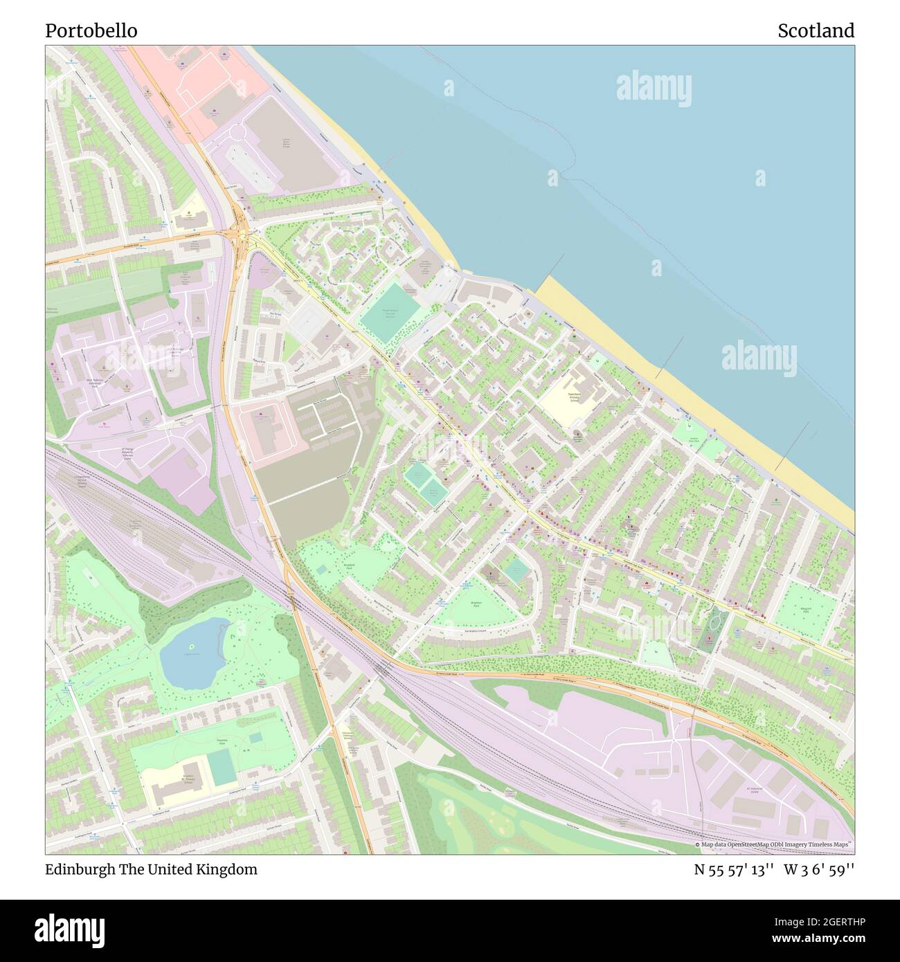 Map Of Portobello Edinburgh Portobello, Edinburgh, United Kingdom, Scotland, N 55 57' 13'', W 3 6'  59'', Map, Timeless Map Published In 2021. Travelers, Explorers And  Adventurers Like Florence Nightingale, David Livingstone, Ernest  Shackleton, Lewis And