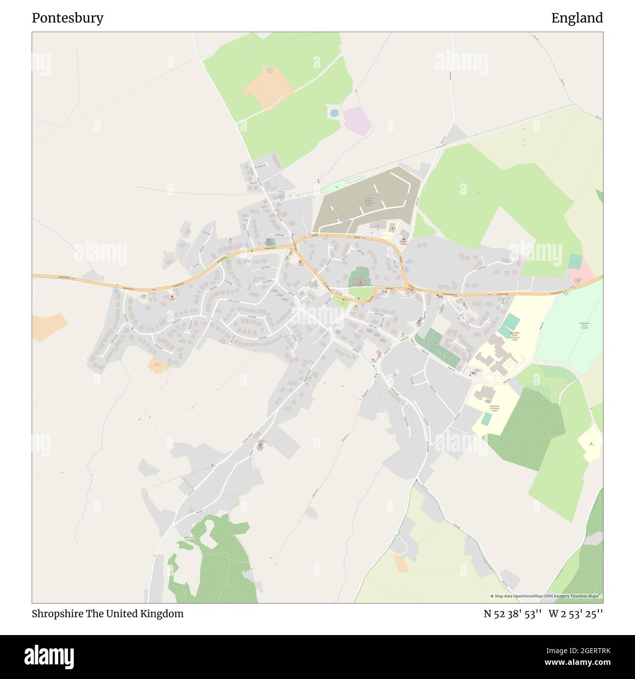 Map of pontesbury Cut Out Stock Images & Pictures Alamy