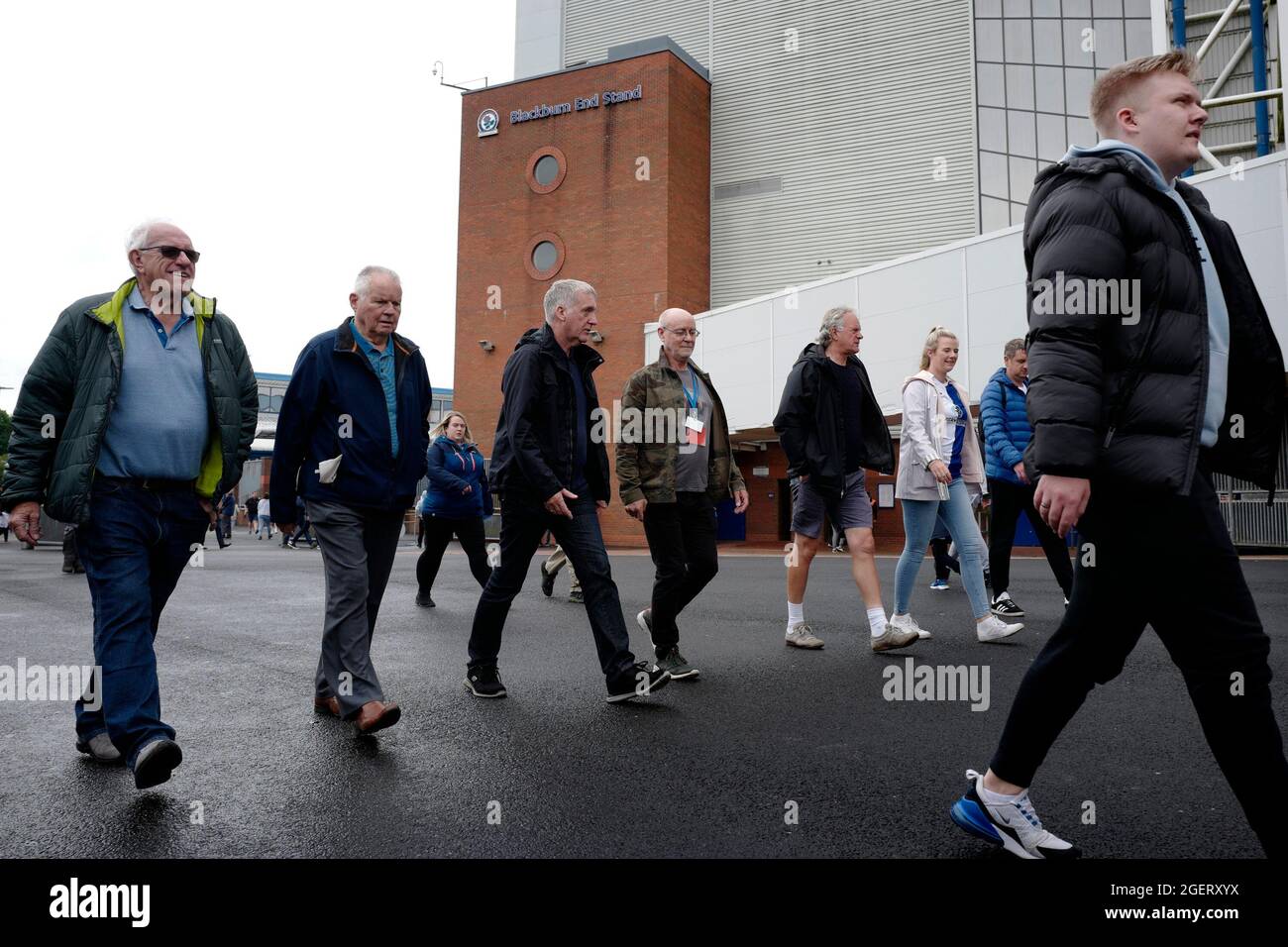 Fans arrive prior to kick-off of the Sky Bet Championship match at Ewood Park, Blackburn. Picture date: Saturday August 21, 2021. Stock Photo