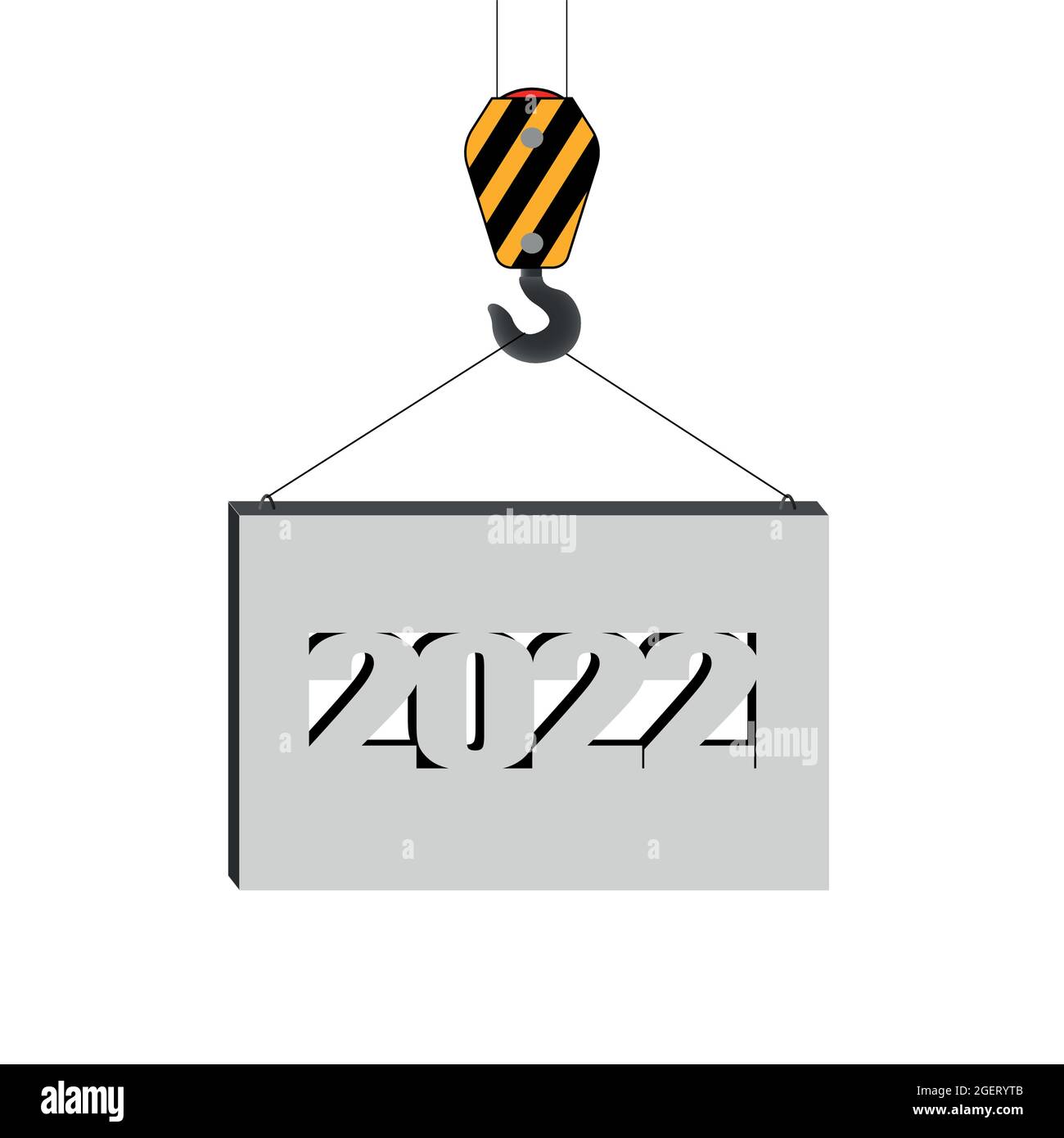 Crane 2022 Christmas Concert Happy New Year And Merry Christmas Concept. The Crane Lifts The Block With  The Inscription 2022. Vector Flat Illustration Stock Vector Image & Art -  Alamy