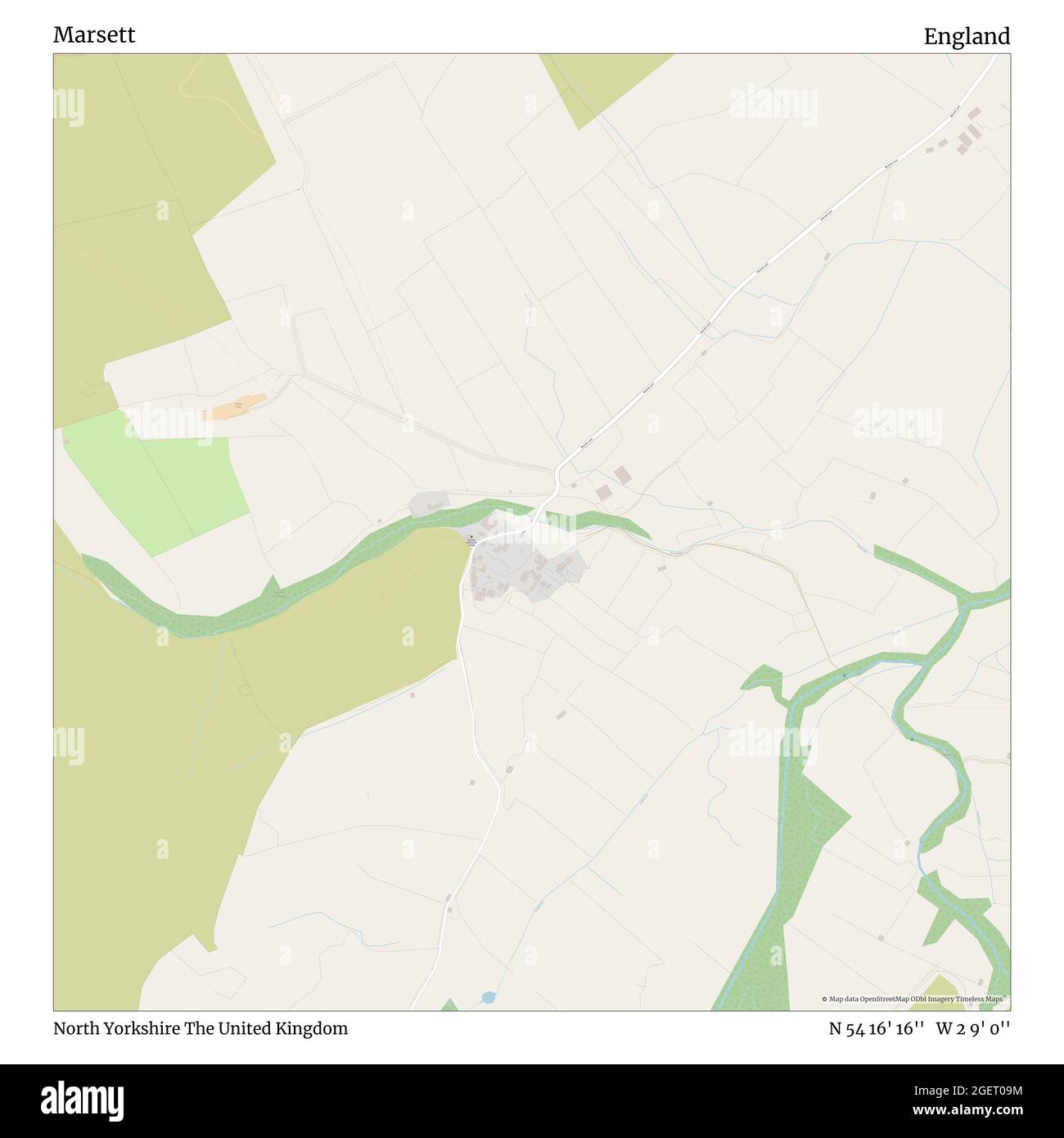 Marsett, North Yorkshire, United Kingdom, England, N 54 16' 16'', W 2 9' 0'', map, Timeless Map published in 2021. Travelers, explorers and adventurers like Florence Nightingale, David Livingstone, Ernest Shackleton, Lewis and Clark and Sherlock Holmes relied on maps to plan travels to the world's most remote corners, Timeless Maps is mapping most locations on the globe, showing the achievement of great dreams Stock Photo