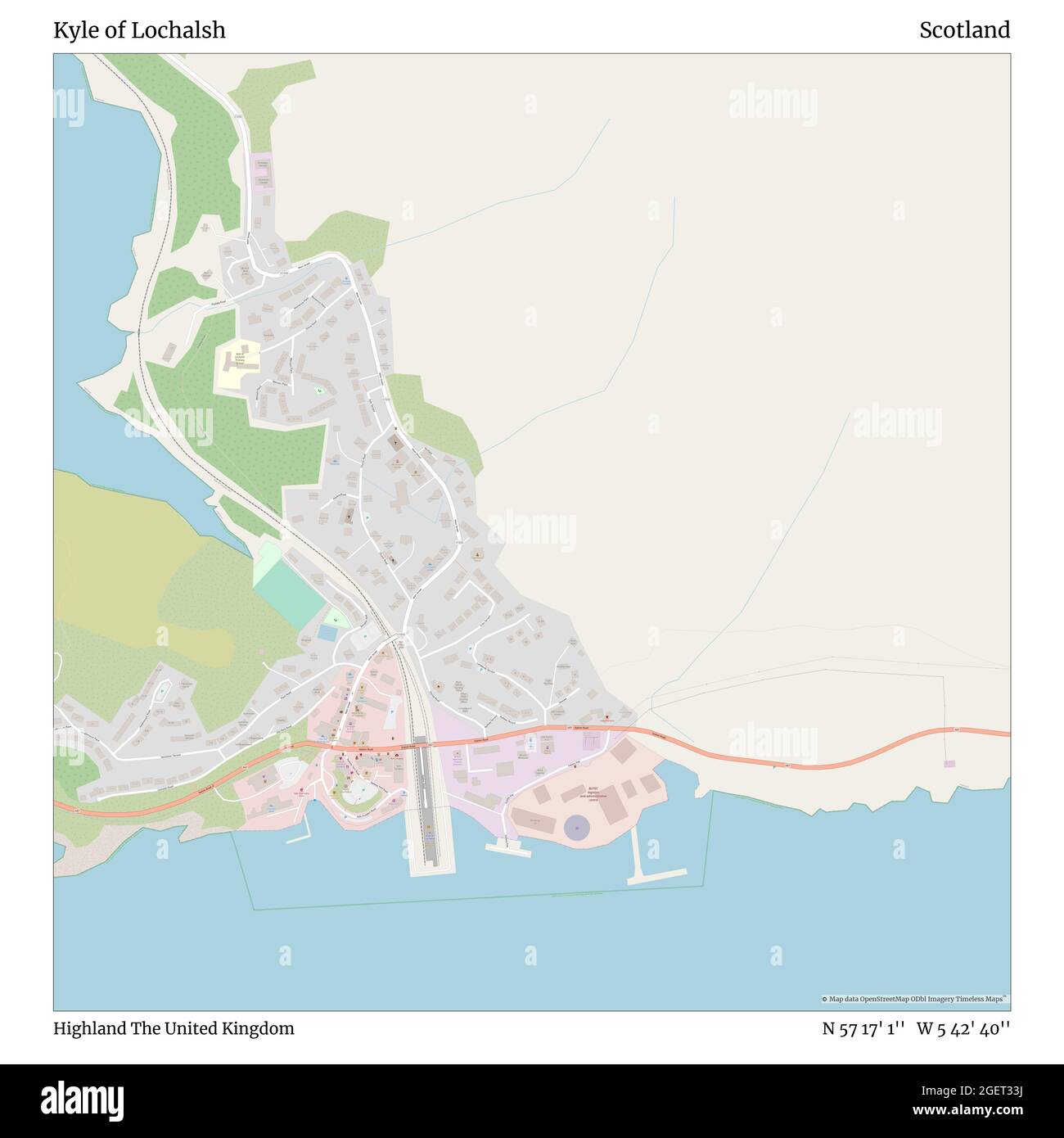 Map of kyle of lochalsh Cut Out Stock Images & Pictures - Alamy