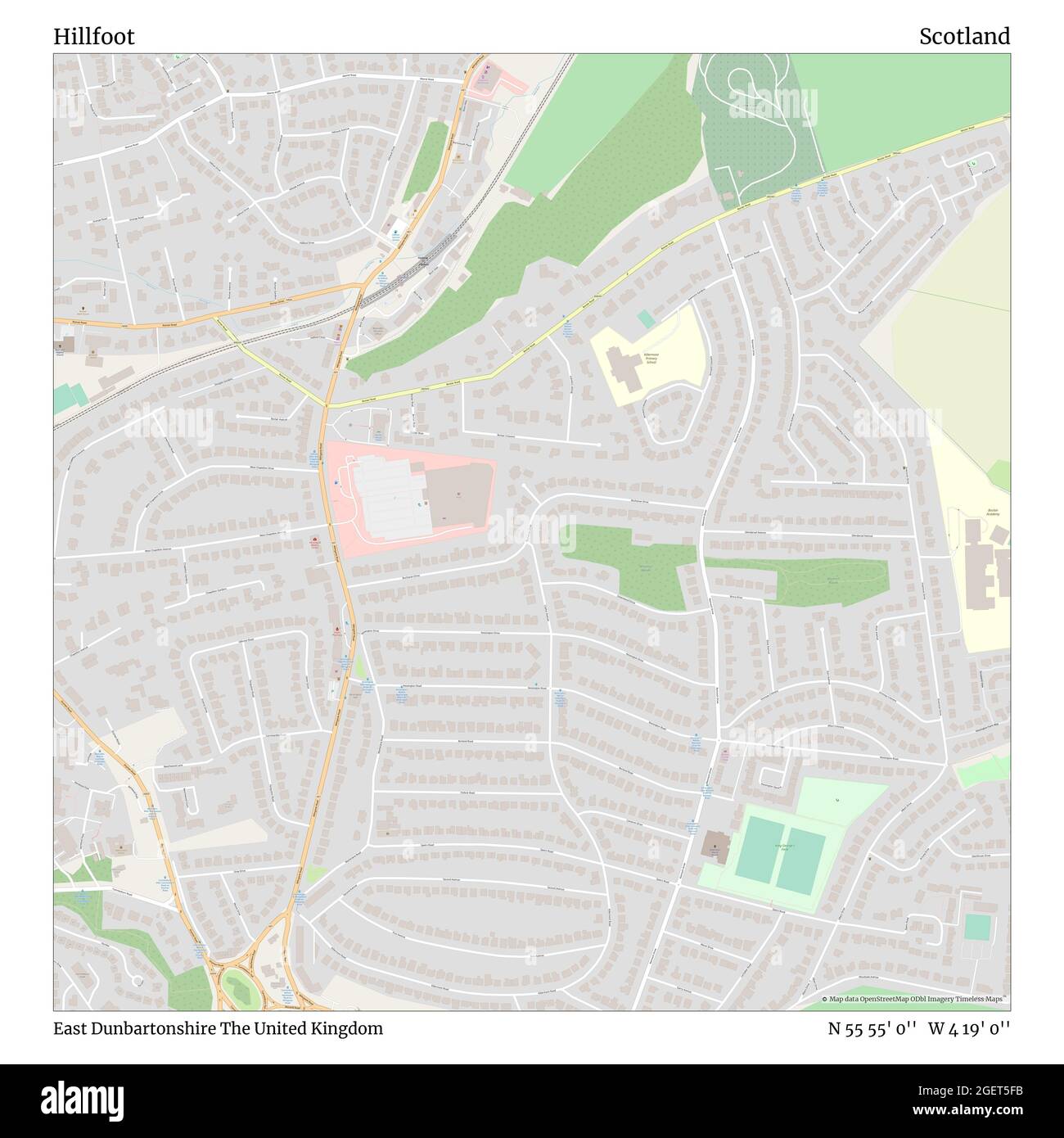 B68 Bus Route Map Hillfoot, East Dunbartonshire, United Kingdom, Scotland, N 55 55' 0'', W 4  19' 0'', Map, Timeless Map Published In 2021. Travelers, Explorers And  Adventurers Like Florence Nightingale, David Livingstone, Ernest  Shackleton, Lewis