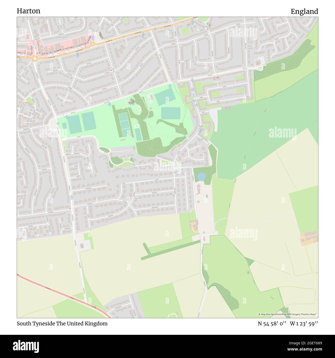 Map Of South Tyneside Harton, South Tyneside, United Kingdom, England, N 54 58' 0'', W 1 23'  59'', Map, Timeless Map Published In 2021. Travelers, Explorers And  Adventurers Like Florence Nightingale, David Livingstone, Ernest  Shackleton, Lewis