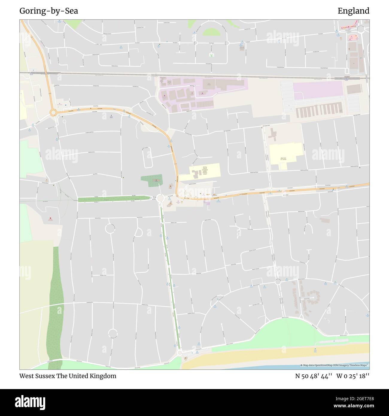 Map Of Goring By Sea Goring By Sea High Resolution Stock Photography And Images - Alamy