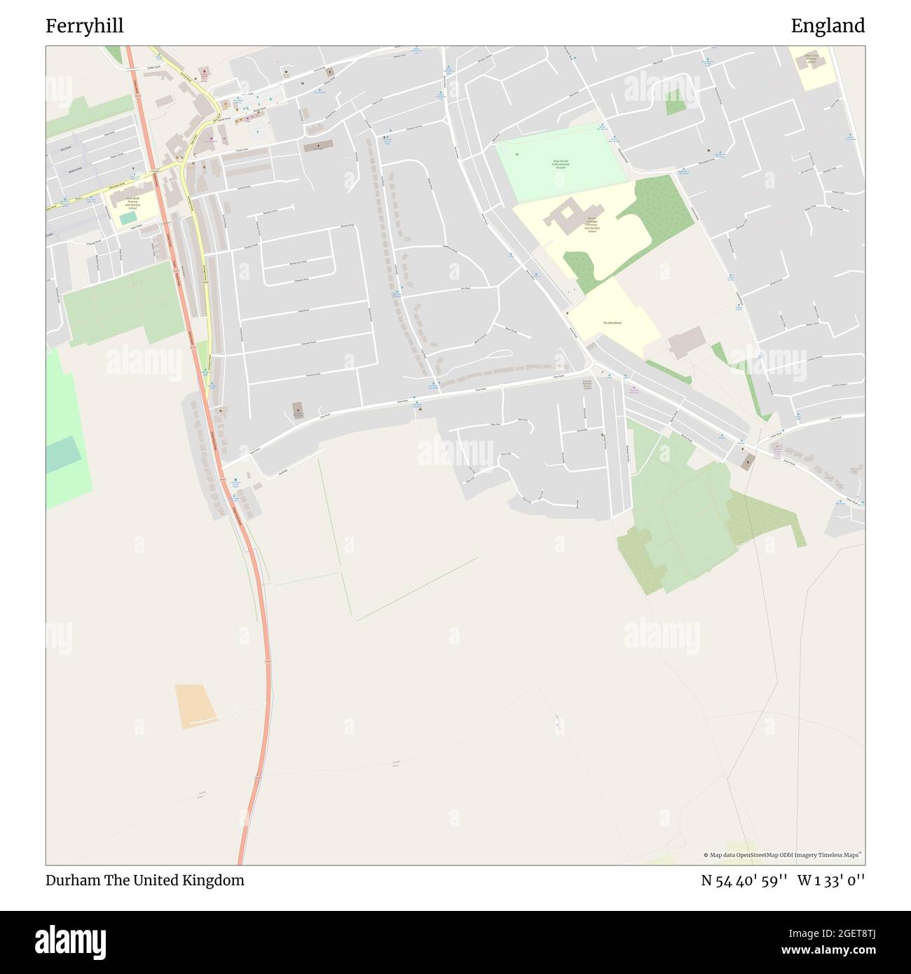 Ferryhill Durham United Kingdom England N 54 40 59 W 1 33 0 Map Timeless Map Published In 21 Travelers Explorers And Adventurers Like Florence Nightingale David Livingstone Ernest Shackleton Lewis And