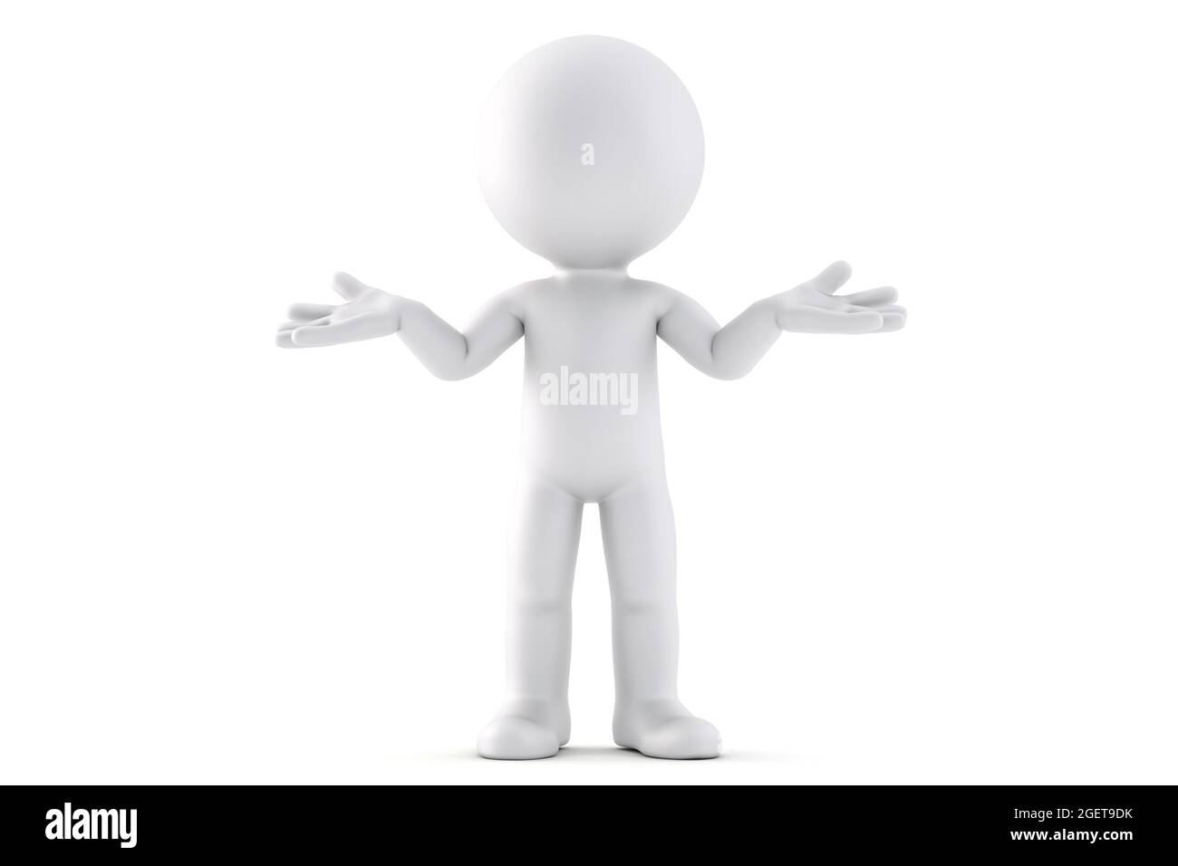Doubter. 3D illustration. Isolated over white background Stock Photo