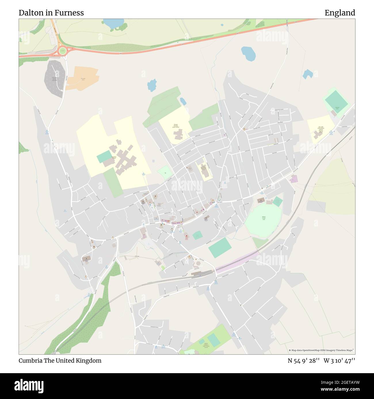 Dalton In Furness Map Dalton In Furness, Cumbria, United Kingdom, England, N 54 9' 28'', W 3 10'  47'', Map, Timeless Map Published In 2021. Travelers, Explorers And  Adventurers Like Florence Nightingale, David Livingstone, Ernest Shackleton,