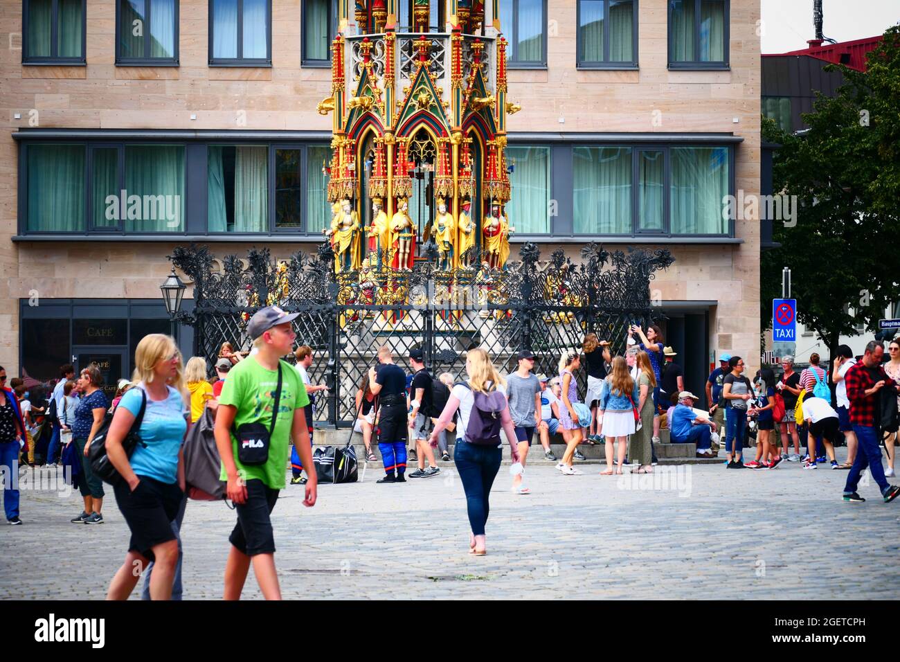 Nuremberg old town water fountain, Franconia, Germany Stock Photo