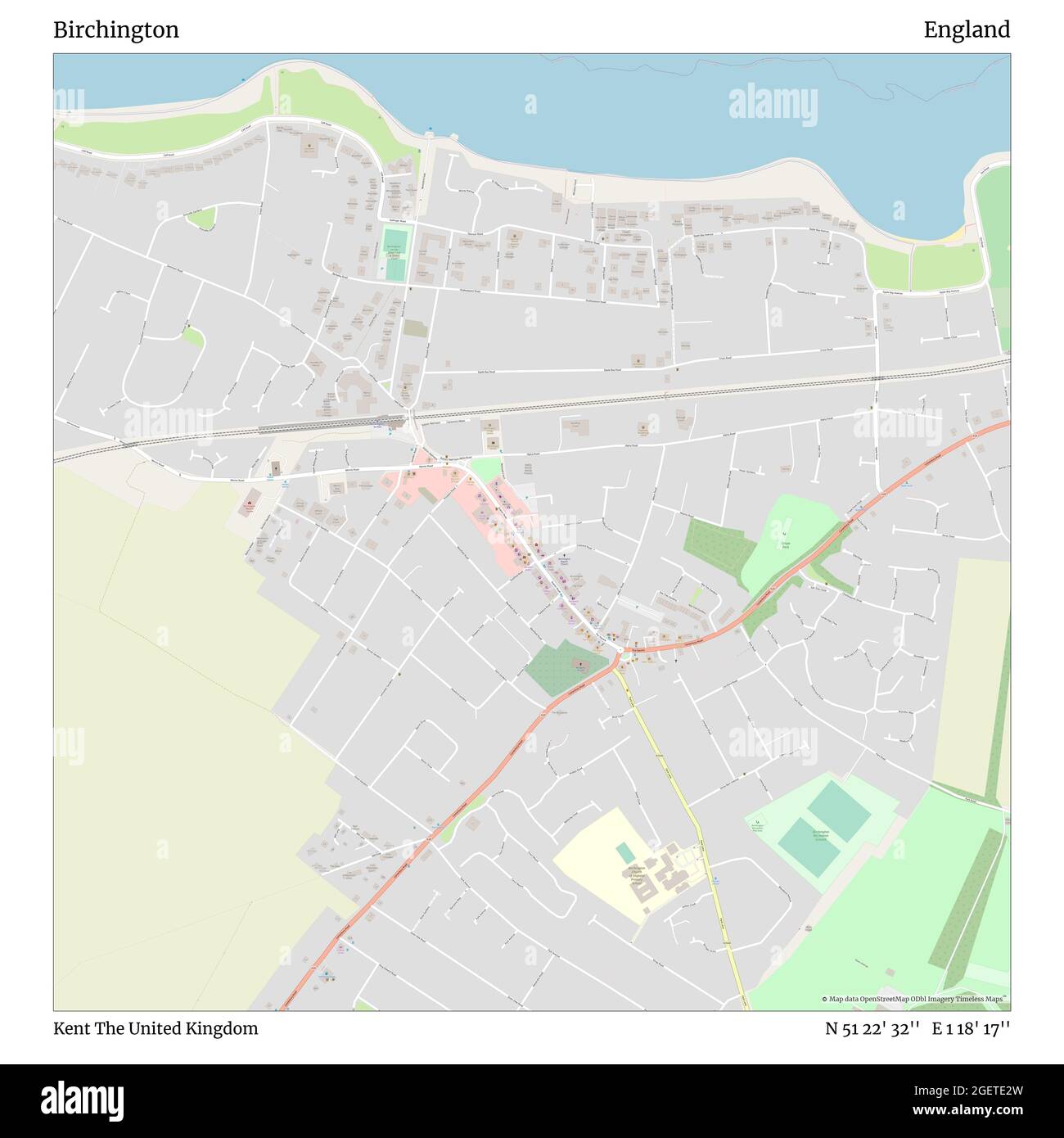Map Of Birchington Kent Birchington Kent Cut Out Stock Images & Pictures - Alamy