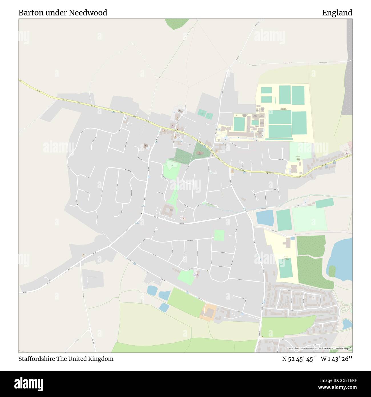 Map of barton under needwood Cut Out Stock Images & Pictures Alamy