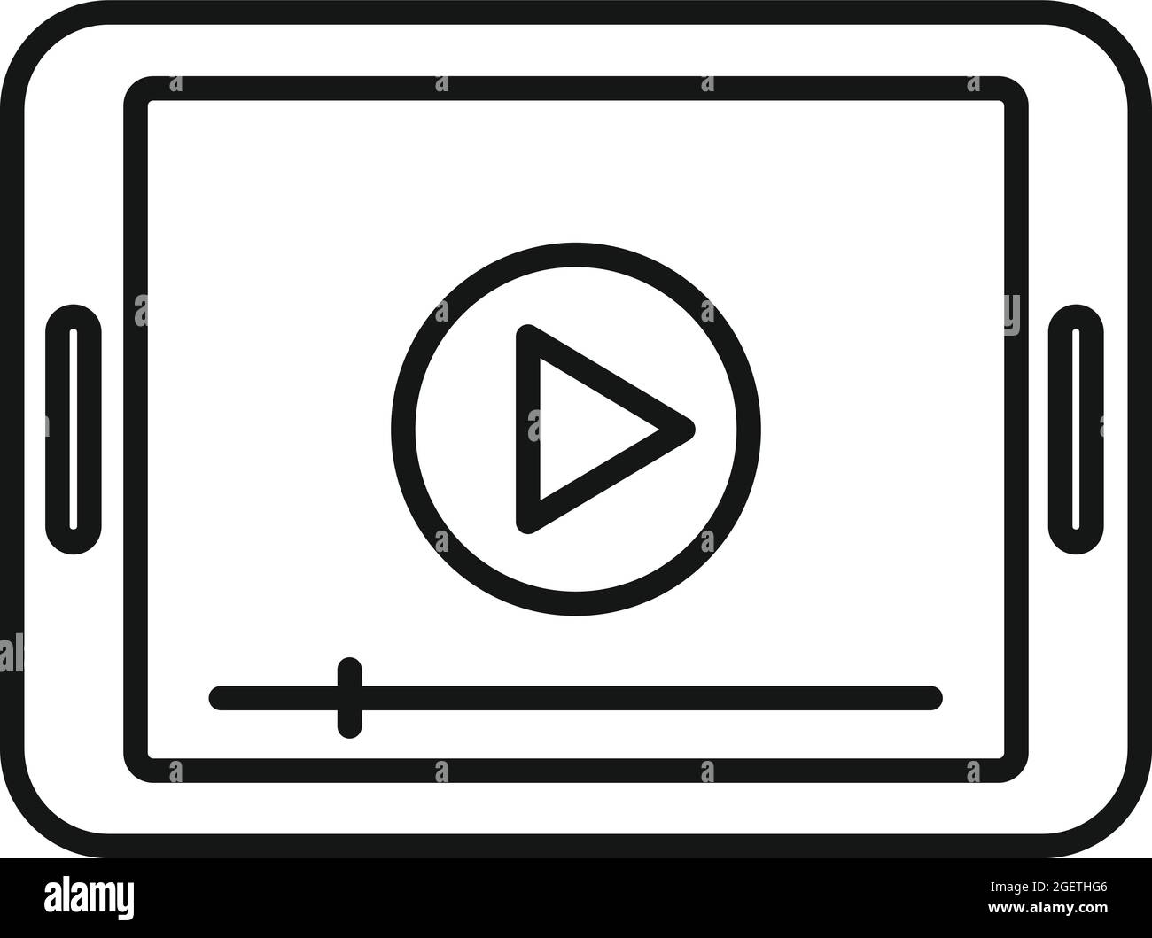 Play video tablet icon outline vector. Watching player Stock Vector ...