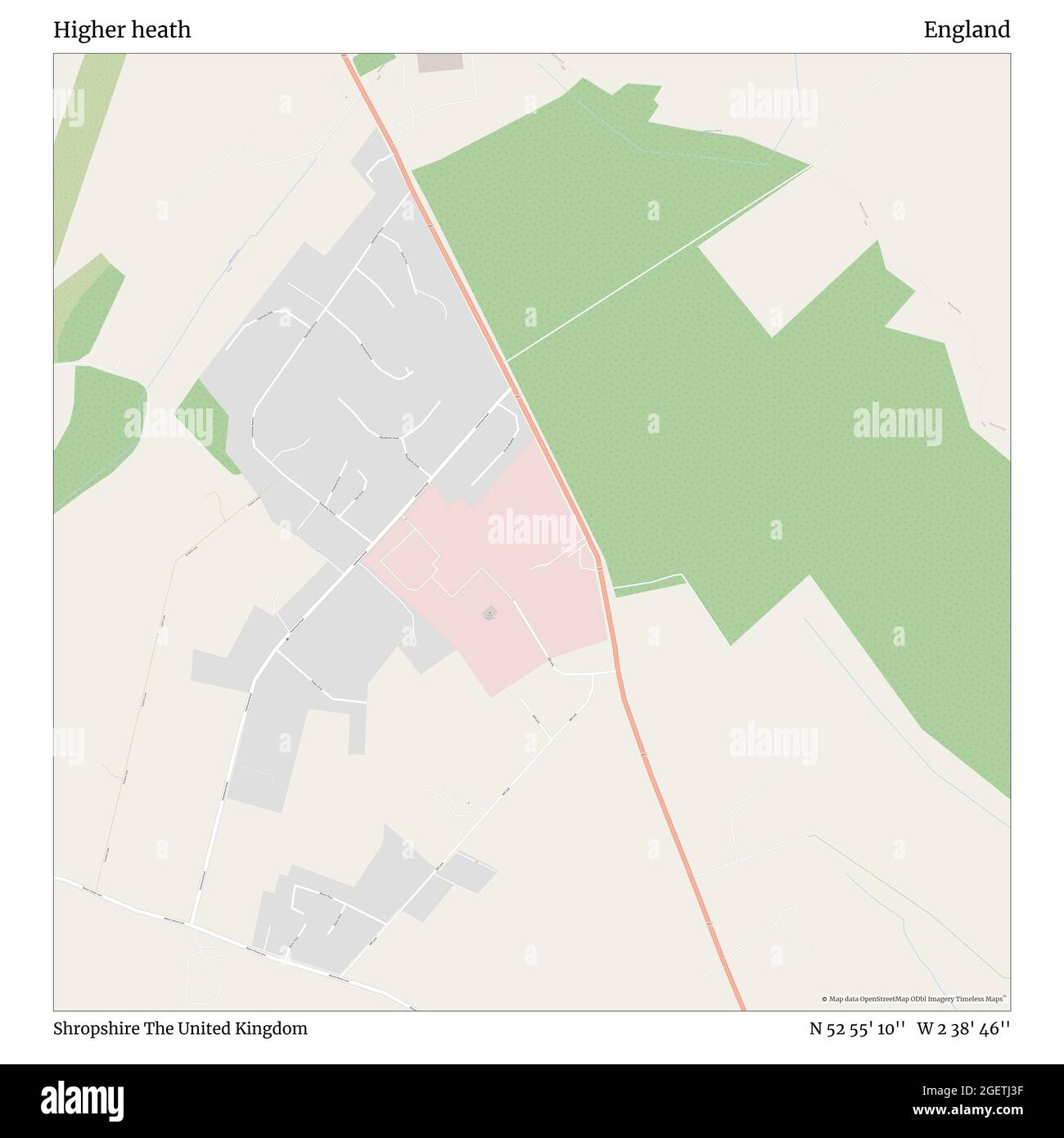 Higher Heath Shropshire United Kingdom England N 52 55 10 W 2 38 46 Map Timeless Map Published In 21 Travelers Explorers And Adventurers Like Florence Nightingale David Livingstone Ernest Shackleton Lewis