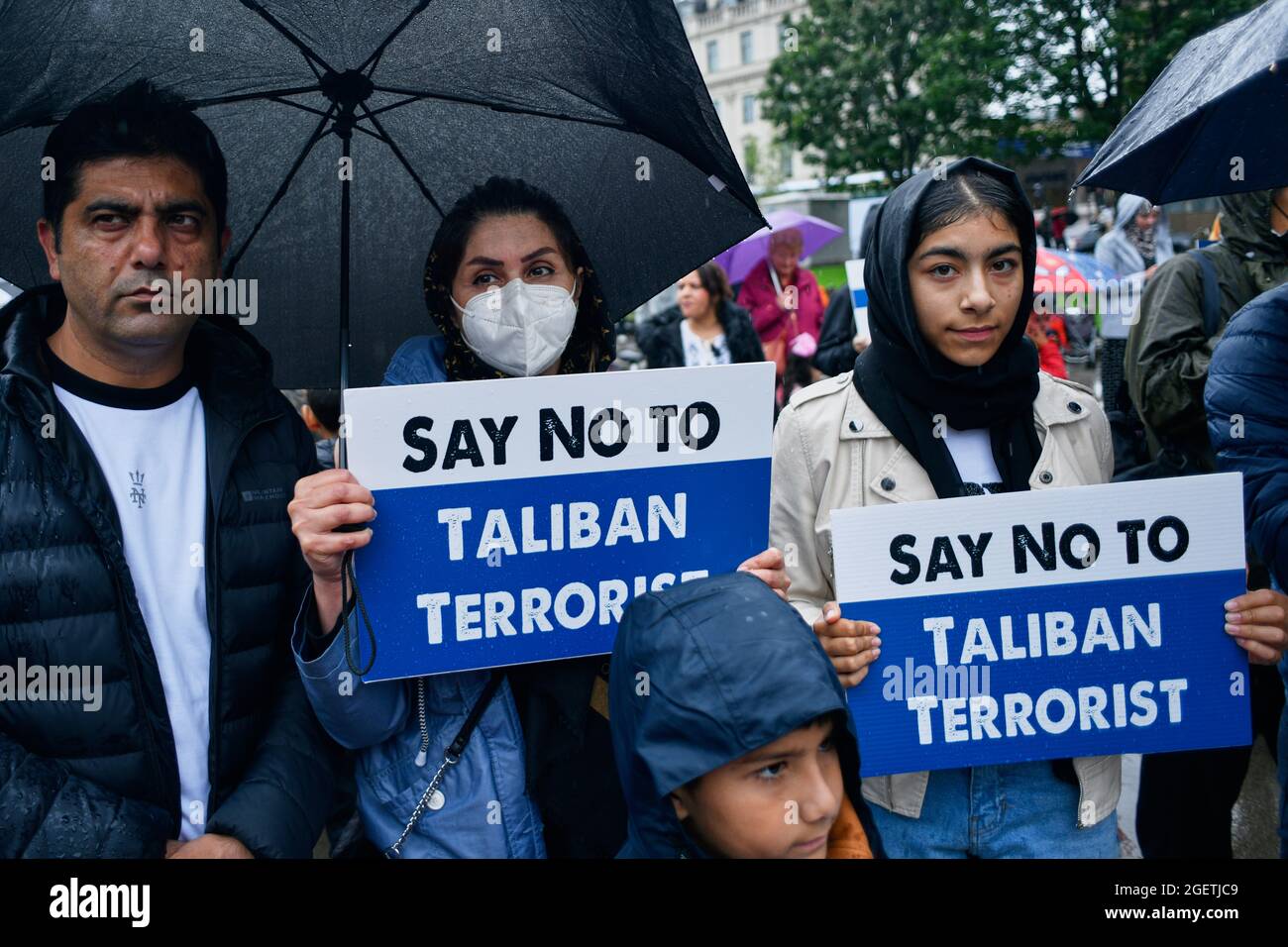 Glasgow Scotland, UK August 21 2021. A protest against the current events in Afghanistan takes place in George Square. credit sst/alamy live news Stock Photo