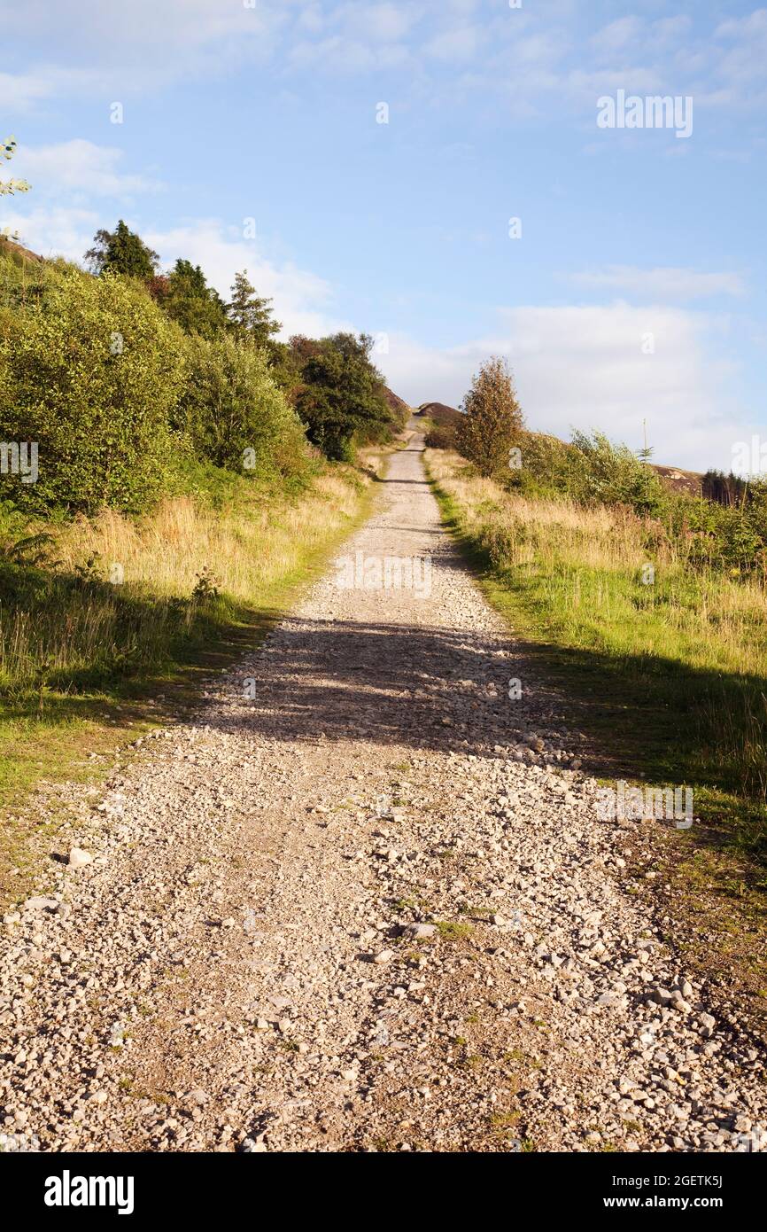 Looking up the Ingleby Incline track in the North York Moors, UK Stock Photo