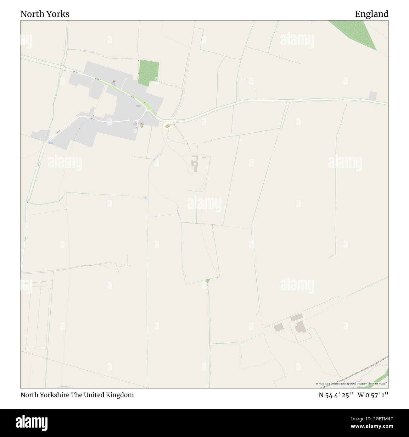 North Yorks, North Yorkshire, United Kingdom, England, N 54 4' 25'', W 0 57' 1'', map, Timeless Map published in 2021. Travelers, explorers and adventurers like Florence Nightingale, David Livingstone, Ernest Shackleton, Lewis and Clark and Sherlock Holmes relied on maps to plan travels to the world's most remote corners, Timeless Maps is mapping most locations on the globe, showing the achievement of great dreams Stock Photo