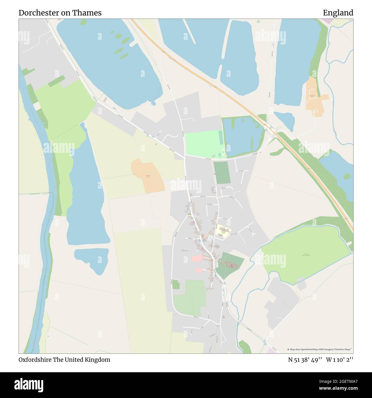 Dorchester On Thames Map Dorchester On Thames, Oxfordshire, United Kingdom, England, N 51 38' 49'',  W 1 10' 2'', Map, Timeless Map Published In 2021. Travelers, Explorers And  Adventurers Like Florence Nightingale, David Livingstone, Ernest Shackleton,