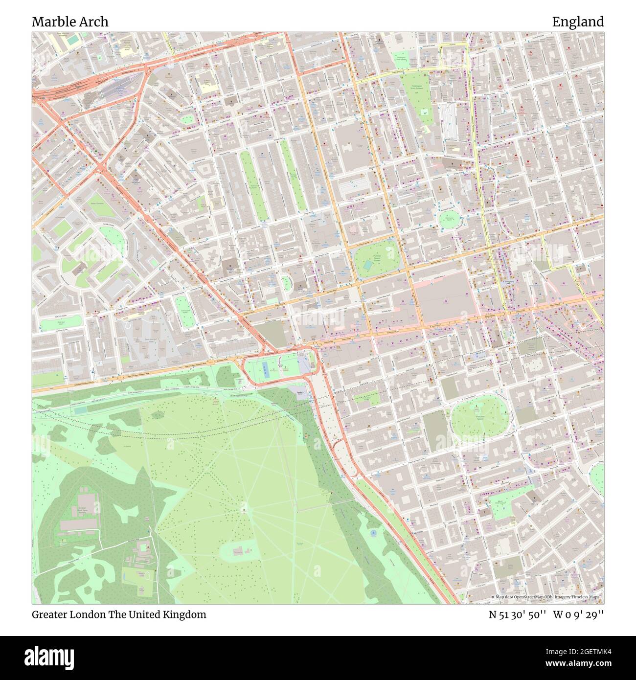 Marble Arch London Map Marble Arch, Greater London, United Kingdom, England, N 51 30' 50'', W 0 9'  29'', Map, Timeless Map Published In 2021. Travelers, Explorers And  Adventurers Like Florence Nightingale, David Livingstone, Ernest Shackleton,
