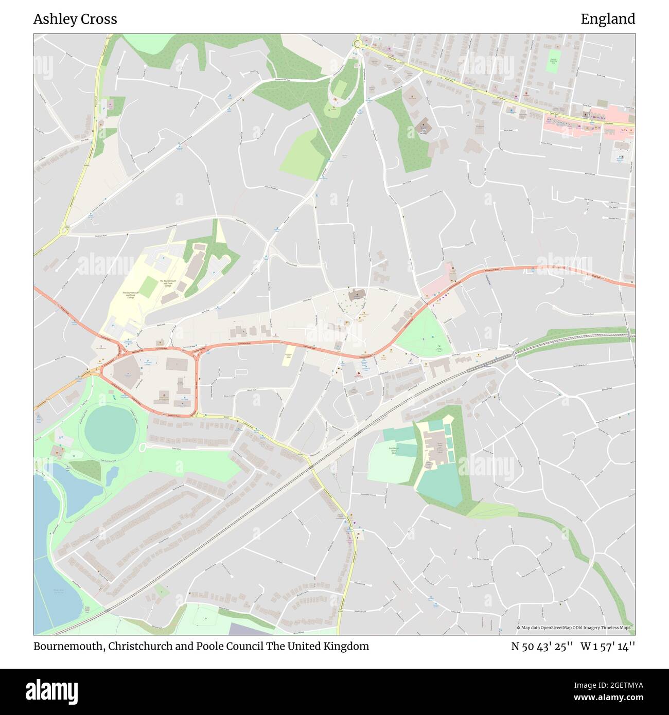 Ashley Cross Bournemouth Christchurch And Poole Council United Kingdom England N 50 43 25 W 1 57 14 Map Timeless Map Published In 21 Travelers Explorers And Adventurers Like Florence Nightingale David