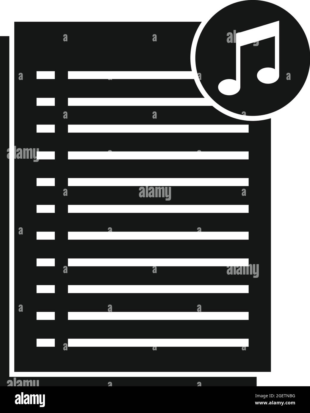 Podcast playlist icon simple vector. Music song Stock Vector
