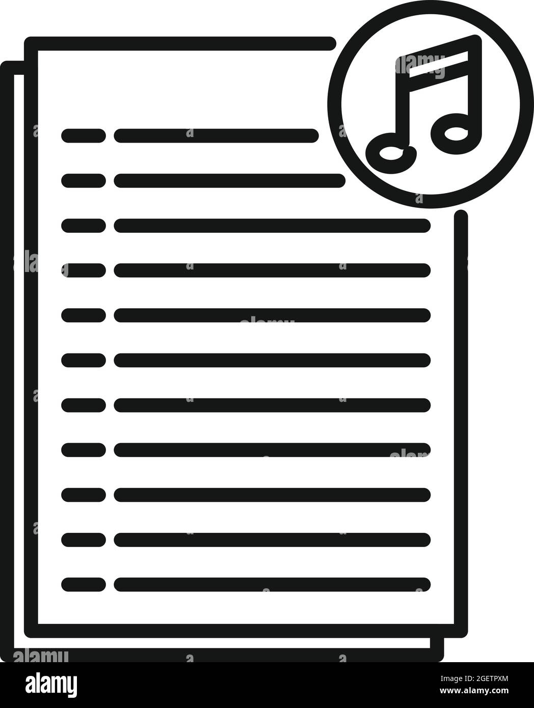 Podcast playlist icon outline vector. Music song Stock Vector