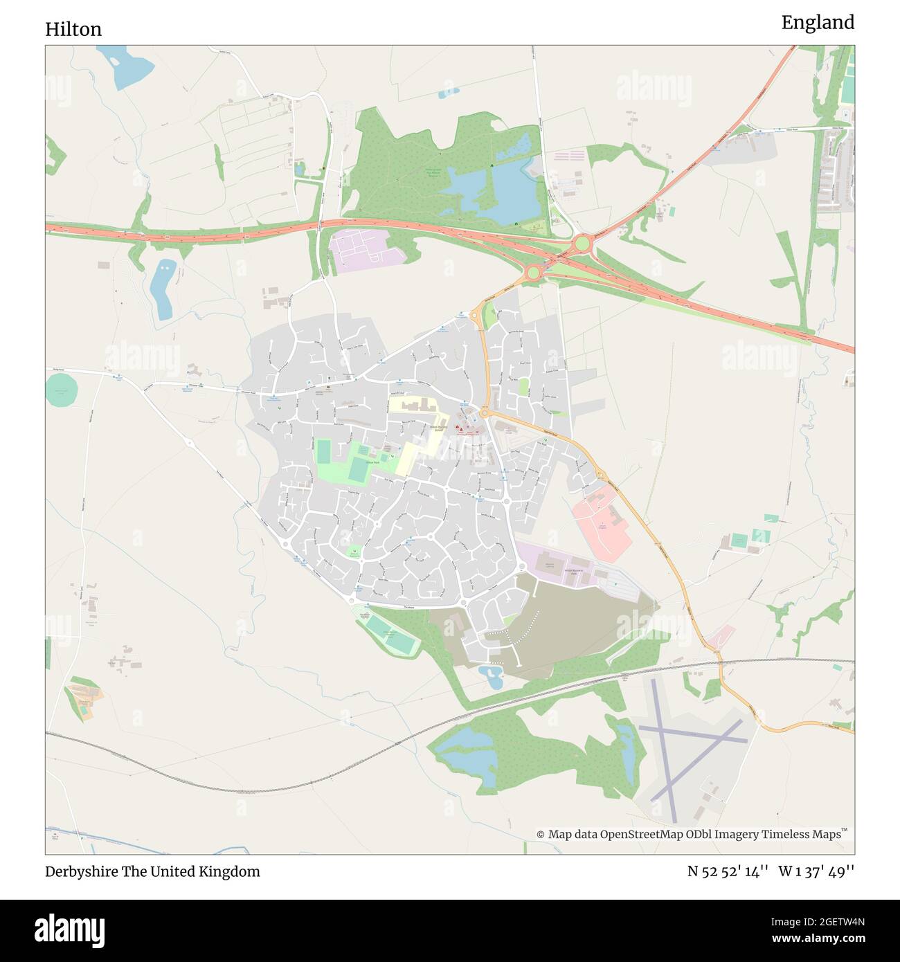 Hilton Derbyshire United Kingdom England N 52 52 14 W 1 37 49 Map Timeless Map Published In 21 Travelers Explorers And Adventurers Like Florence Nightingale David Livingstone Ernest Shackleton Lewis And