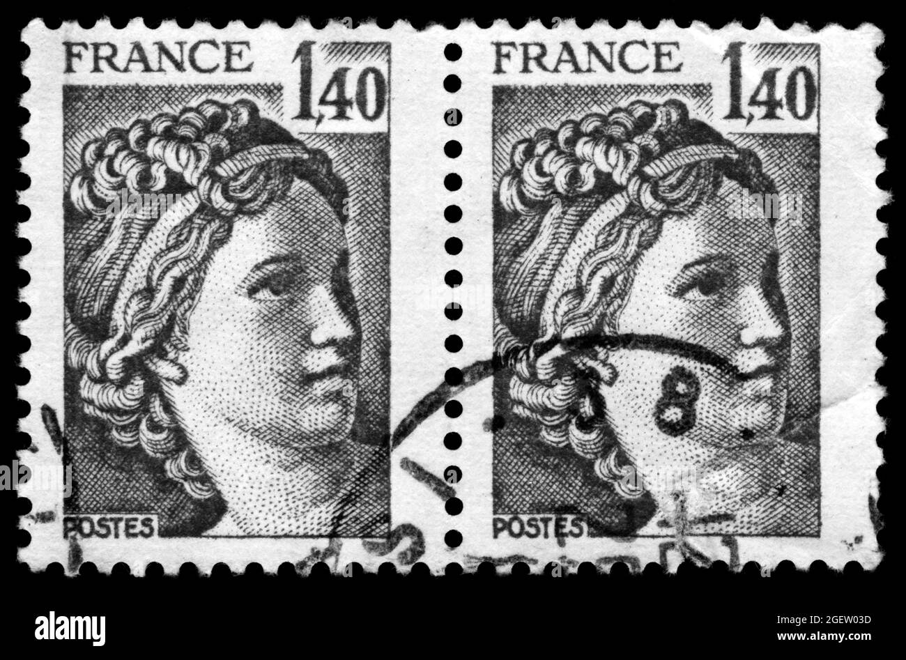 Stamp print in France Stock Photo Alamy