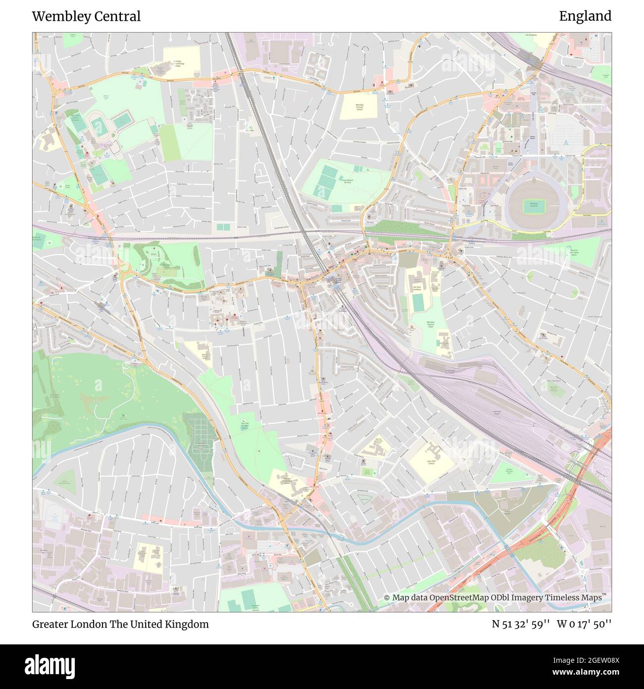 Wembley Central Greater London United Kingdom England N 51 32 59 W 0 17 50 Map Stock Photo Alamy