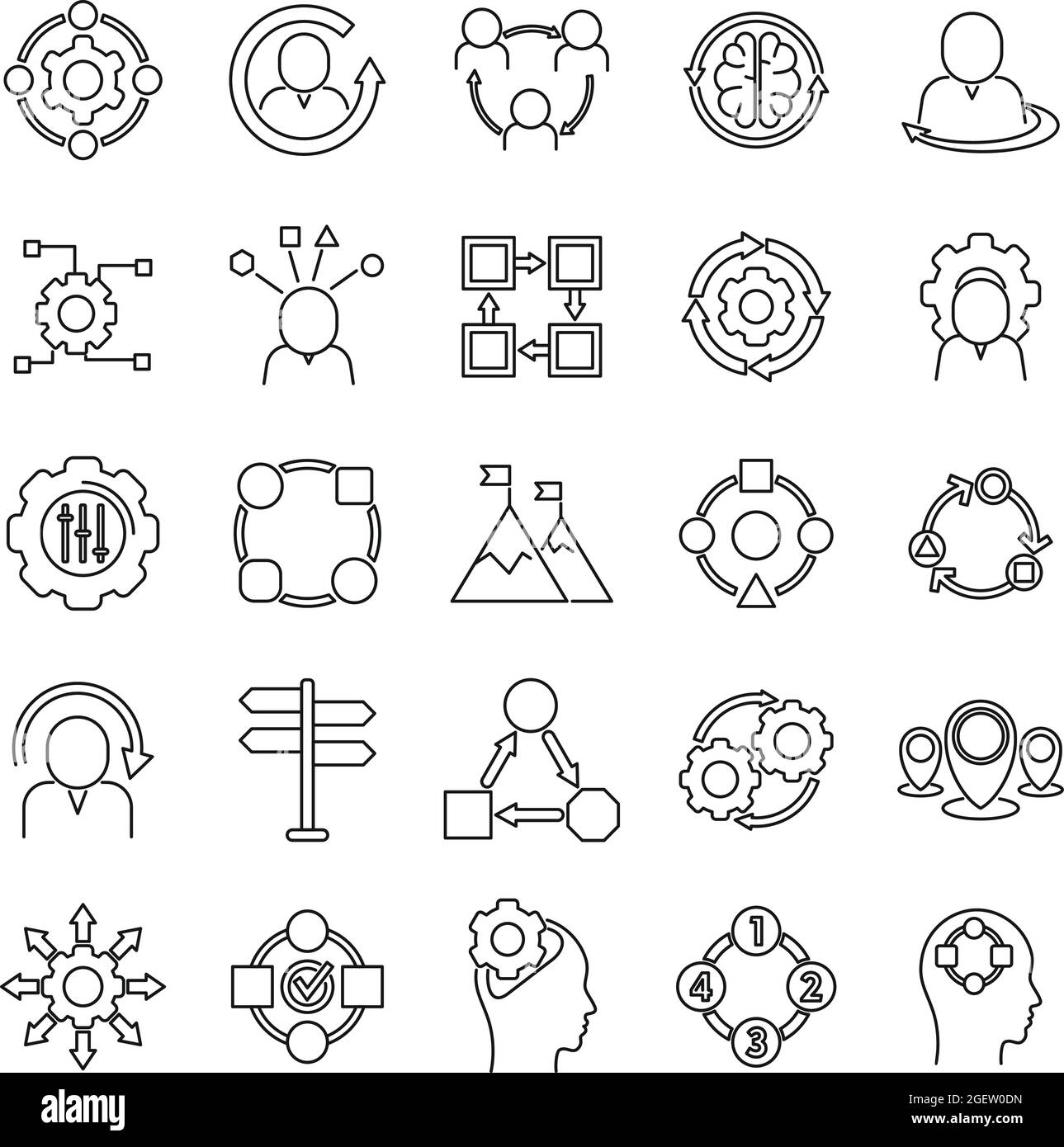 Adaptation icons set outline vector. Change adapt Stock Vector