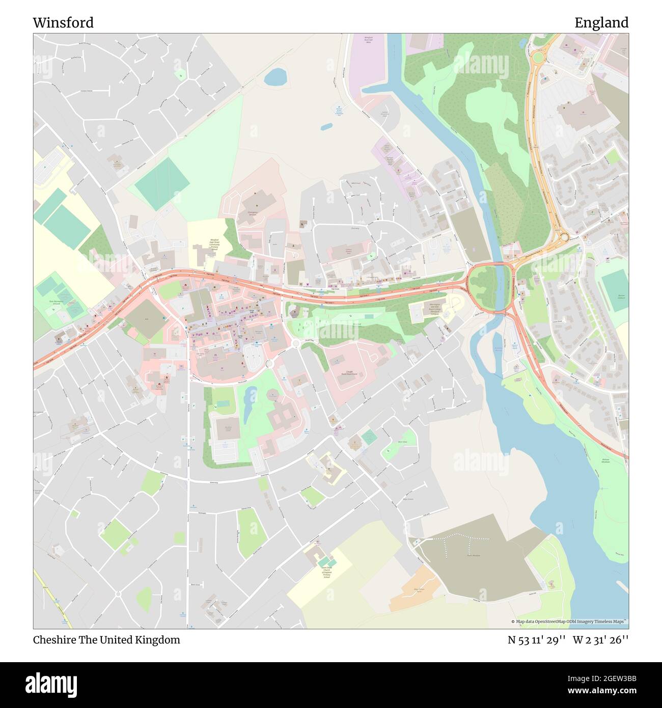 Map Of Winsford Cheshire Winsford, Cheshire, United Kingdom, England, N 53 11' 29'', W 2 31' 26'',  Map, Timeless Map Published In 2021. Travelers, Explorers And Adventurers  Like Florence Nightingale, David Livingstone, Ernest Shackleton, Lewis And