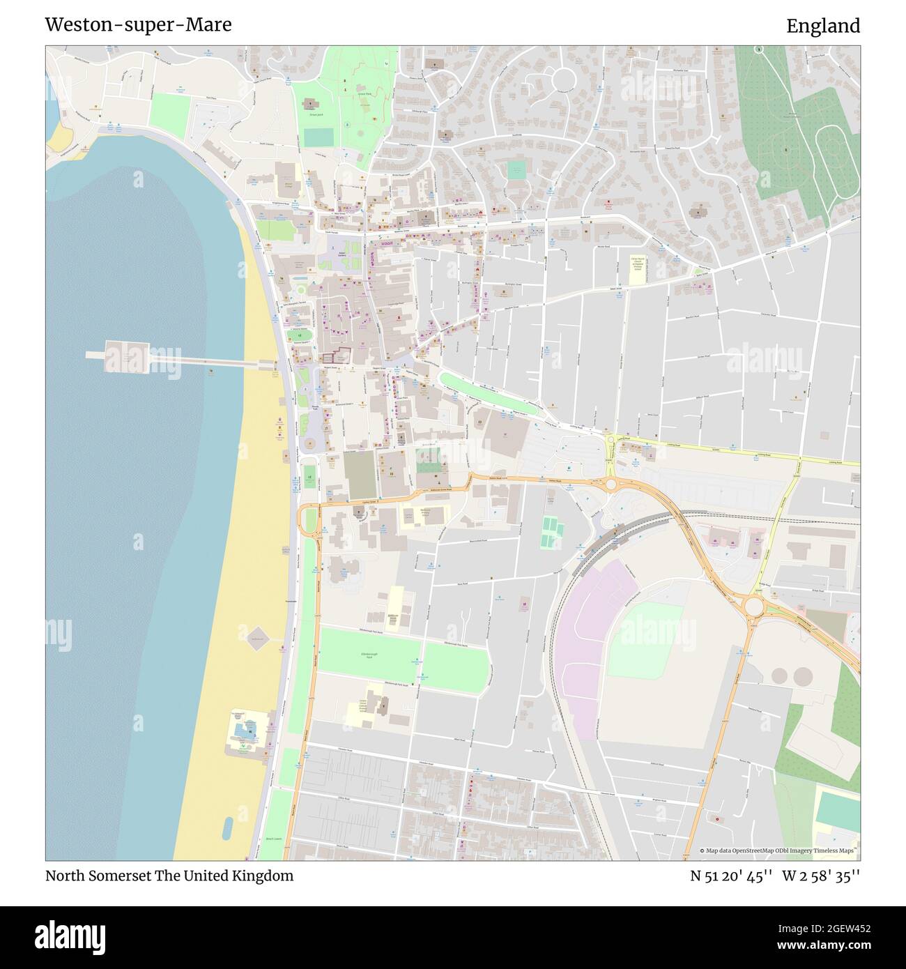 Map of weston super mare Cut Out Stock Images & Pictures - Alamy