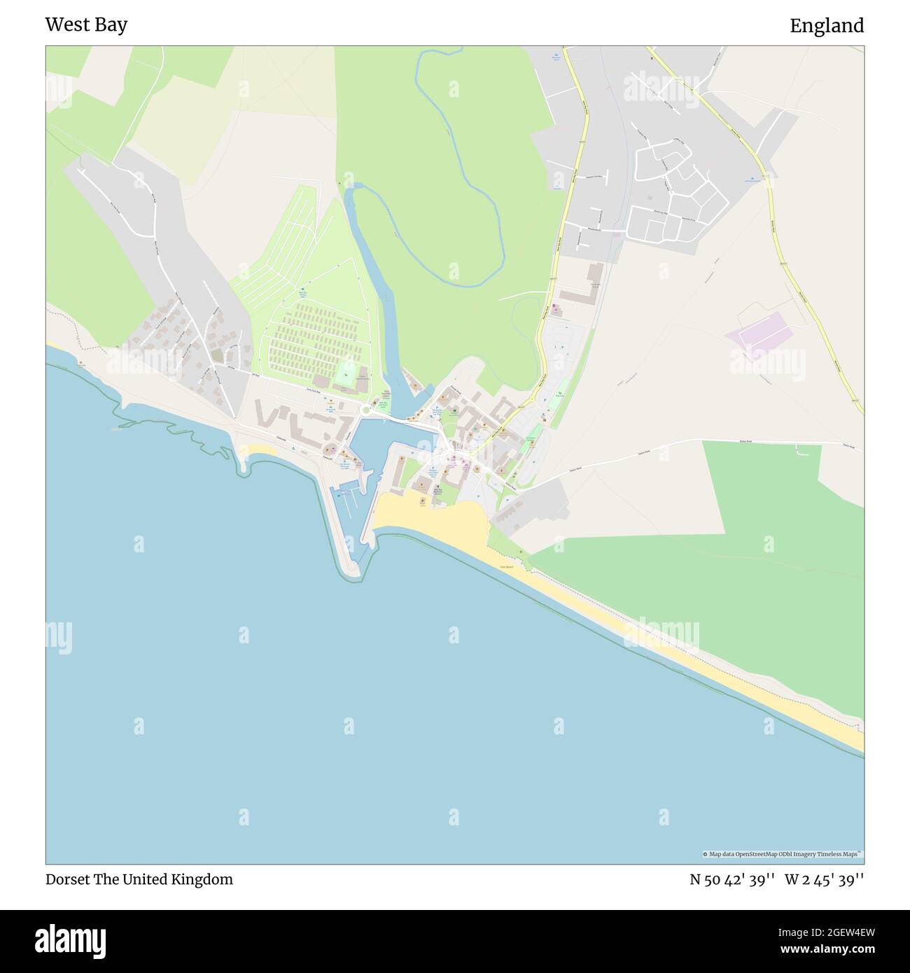 West Bay Dorset Map West Bay, Dorset, United Kingdom, England, N 50 42' 39'', W 2 45' 39'', Map,  Timeless Map Published In 2021. Travelers, Explorers And Adventurers Like  Florence Nightingale, David Livingstone, Ernest Shackleton, Lewis