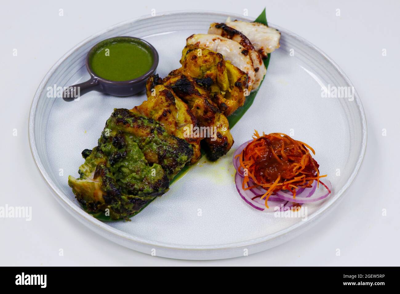 indian food speciality multi flavored tandoori chicken tikka, cream