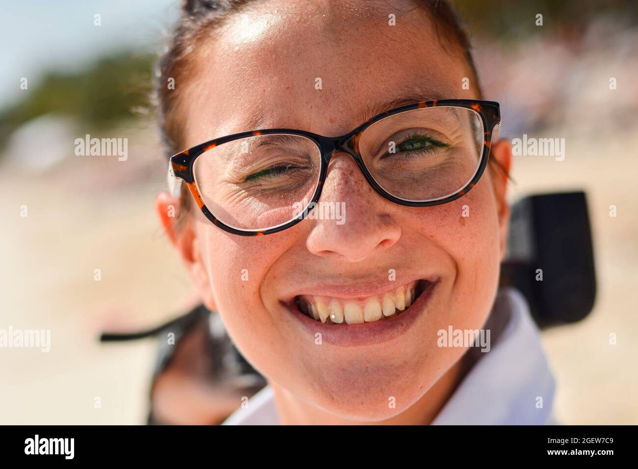 Girl Winking Close Up High Resolution Stock Photography and Images - Alamy