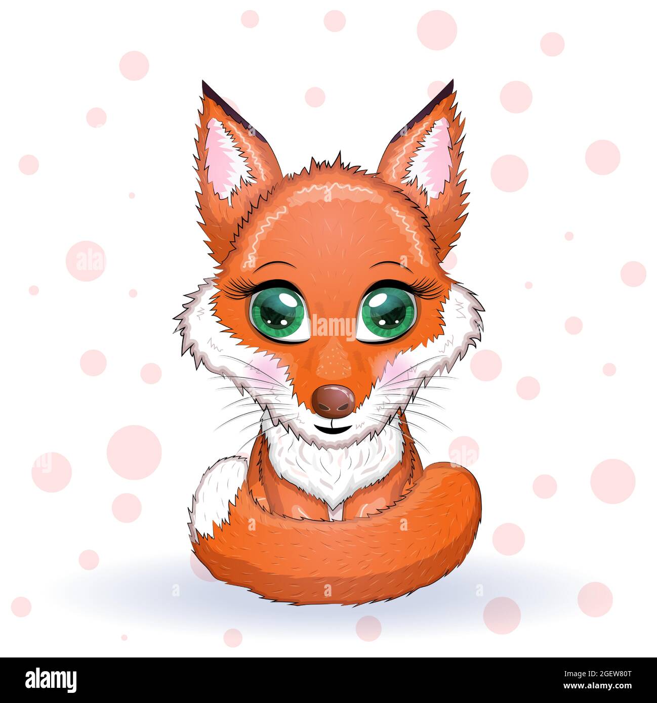 Cute Red Fox With A Fluffy Tail Children S Theme Stock Vector Image Art Alamy