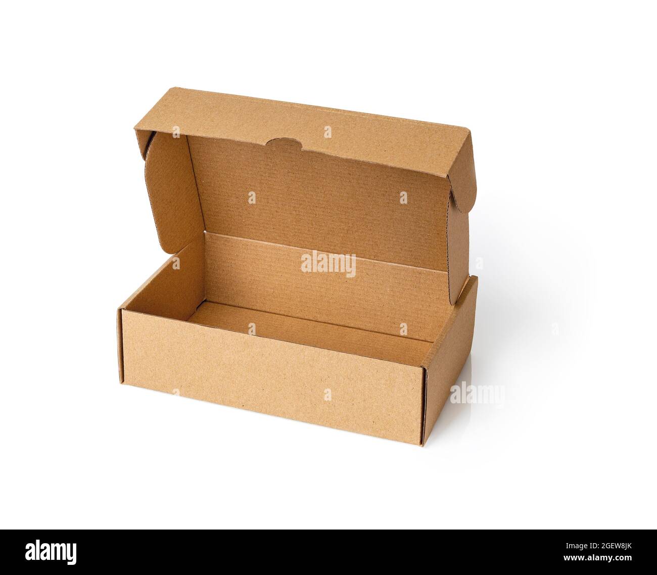 Empty cardboard box for packing parcels isolated on a white background