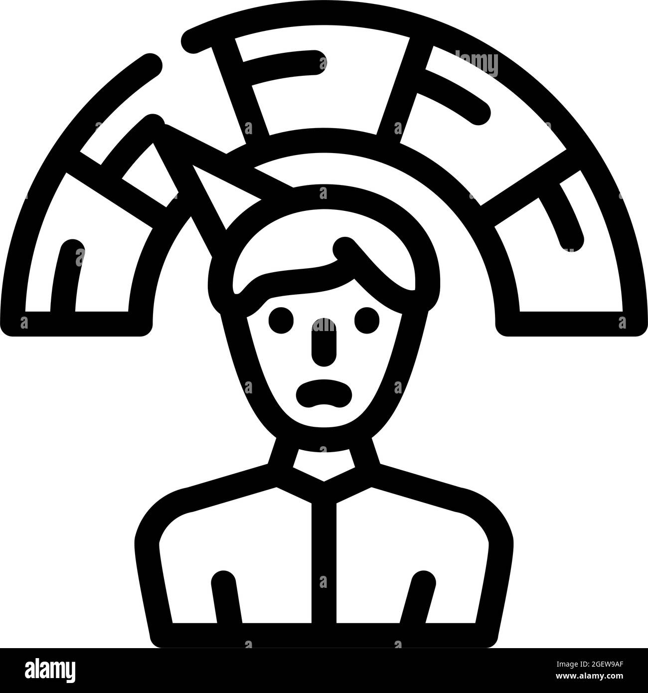 negative employee level line icon vector illustration Stock Vector ...
