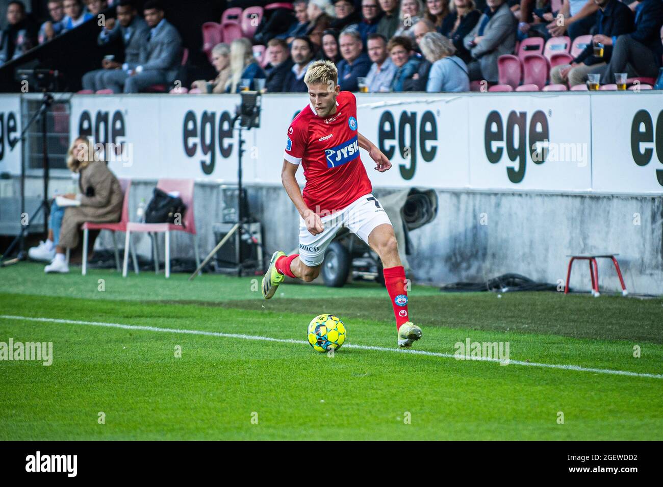 Herning, Denmark. 20th Aug, 2021. Nicolai Vallys (7) of Silkeborg IF seen during the 3F Superliga match between FC Midtjylland and Silkeborg IF at MCH Arena in Herning. (Photo Credit: Gonzales Photo/Alamy Live News Stock Photo